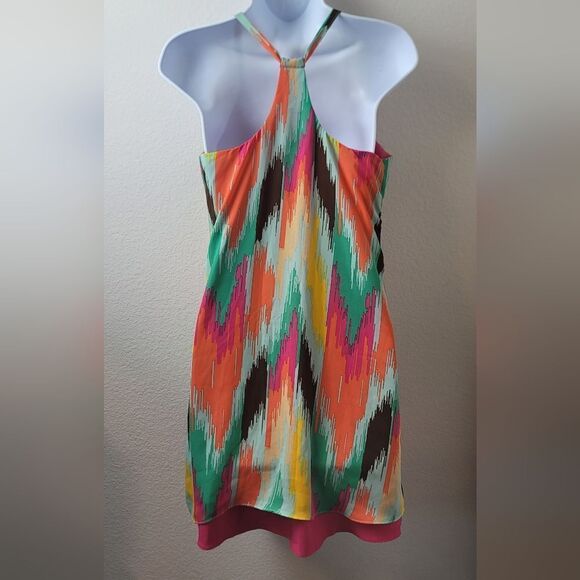JUDITH MARCH Multi Colored Chevron Striped Mini Dress - Picture 4 of 8